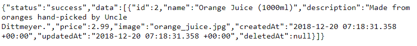 JSON search result for "orange" keyword
