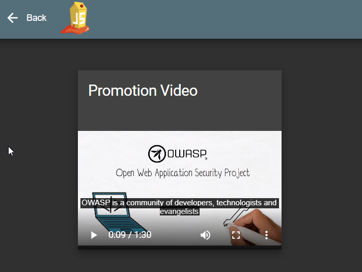 In-app promotion video
